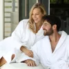 Halat de baie confortabil din frotir de calitate premium alb XL, 400 g