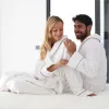 Elegance Halat Luxos din Velur Fără Glugă Alb XL, 400 g