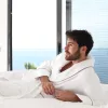 Elegance Halat Luxos din Velur Fără Glugă Alb XL, 400 g