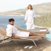 Halat de baie frotir cu model gofrat Alb XL, 350 g