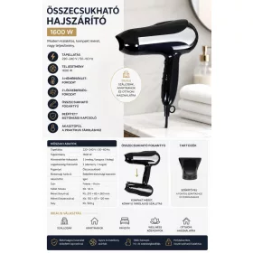 HOBBB Skibby uscător de păr, 1600 W