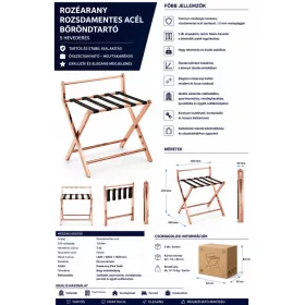 HOBBB Horne suport pliabil pentru bagaje - pink gold