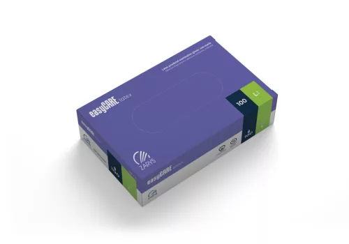 easyCARE mănuși din latex, pudrate, nesterile, A100, mărime L