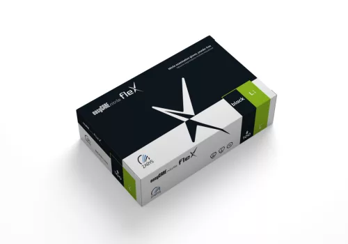 easyCARE mănuși nitril flex din nitril, nepudrate, nesterile, mărime L, A100 negru