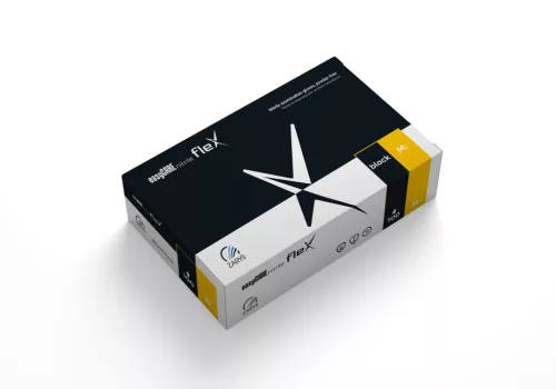 easyCARE mănuși nitril flex din nitril, nepudrate, nesterile, mărime M, A100, negru