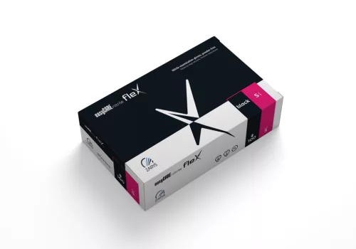 easyCARE mănuși nitril flex din nitril, nepudrate, nesterile mărime S, A100, negru