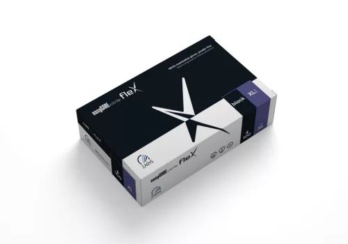 easyCARE mănuși nitril flex din nitril, nepudrate, nesterile, mărime: XL, A100, negru