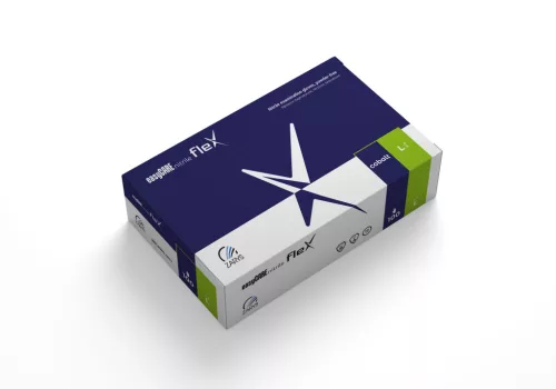 easyCARE mănuși nitril flex din nitril, nepudrate, nesterile, A100, mărime L, albastru cobalt
