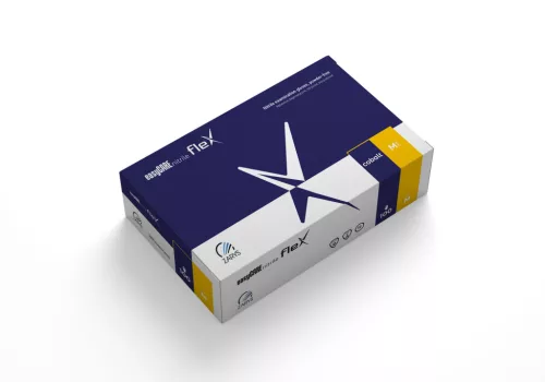 easyCARE mănuși nitril flex din nitril, nepudrate, nesterile, A100, mărime M, albastru cobalt