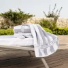 Prosop de timp liber Lido Albastru-Alb 90x150cm, 420 g