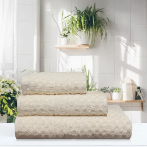 Serenity Spa prosop gofrat Fildeș 50x90cm, 450 g