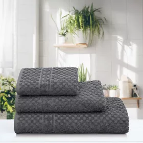 Serenity Spa prosop gofrat Gri ardezie 50x90cm, 450 g